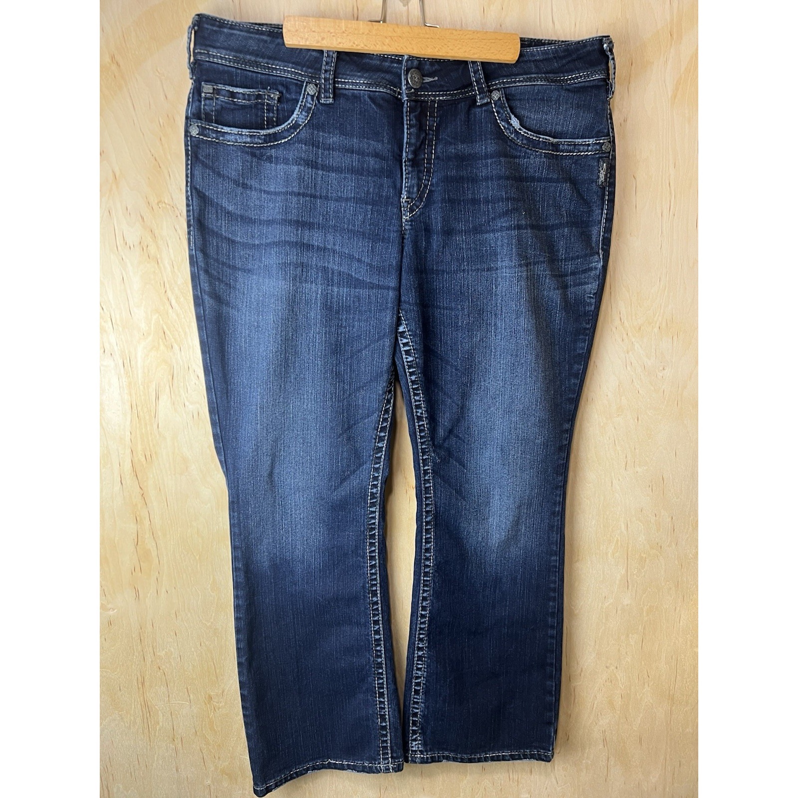 Silver Suki Surplus Bootcut Jeans Womens 18L30 Blue Denim Stretch Pants